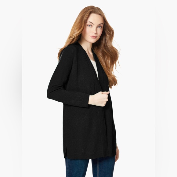 NWT Jones New York Icon Black Open Front Cardigan - Picture 2 of 11